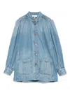 Chloé Relaxed Fit Jacket With Buttoned-cuff Sleeves In Blue