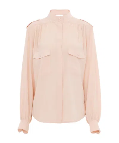 CHLOÉ CHLOÉ GATHERED LONG-SLEEVE BLOUSE