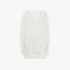 Chloé Mini Robe Manches Longues Froncée En Voile De Coton Femme Blanc Taille 44 100% Coton, Pinctada Maxim In White