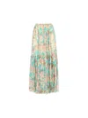 Chloé Pleated Tiered Floral-print Silk-chiffon Maxi Skirt