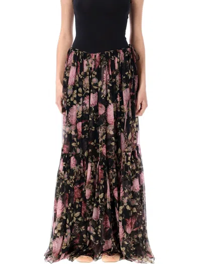 Chloé Gathered Maxi Skirt In Black