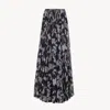 Chloé Floral Print Silk Georgette Maxi Skirt In Black