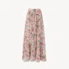 CHLOÉ JUPE MIDI FRONCÉE EN CRÊPE DE CHINE FEMME GRIS TAILLE 38 100% SOIE, PINCTADA MAXIMA, FARMED, COO AUS