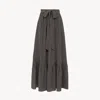 Chloé Gathered Midi Skirt In Silk In Multi
