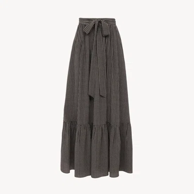 Chloé Gathered Midi Skirt In Crêpe De Chine In Multi