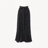 Chloé Gathered Midi Skirt In Silk Jacquard In Gray
