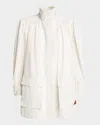 Chloé Puff-sleeve Cotton Canvas Utility Jacket In Tender Pink