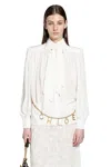 Chloé Gathered Scarf-tie Blouse In White