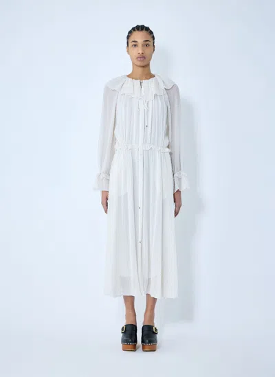 CHLOÉ GATHERED SILK DRESS