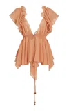 Chloé Beige Top With Gatherings And V Neck In Neutral