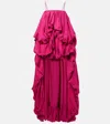 Chloé Gathered Silk Pongee Romper In Pink