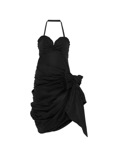 Chloé Gathered-detail Asymmetric Dress In Black