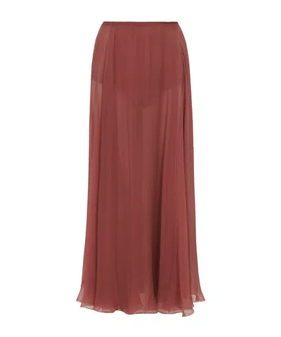 Chloé Gauze Silk Mid-length Skirt In Red