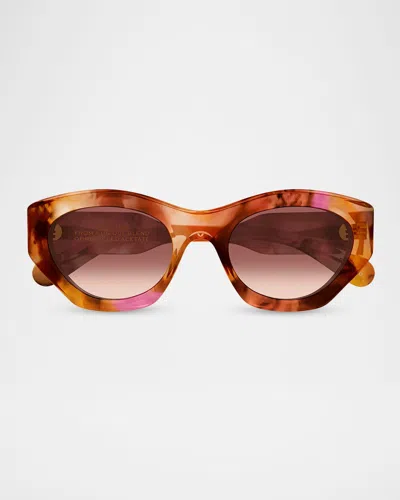 Chloé Gayia 53mm Acetate Cat-eye Sunglasses In Brown