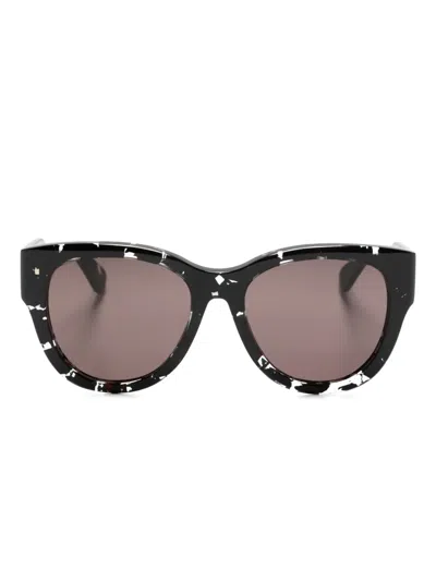 Chloé Gayia Logo-lettering Sunglasses In Schwarz