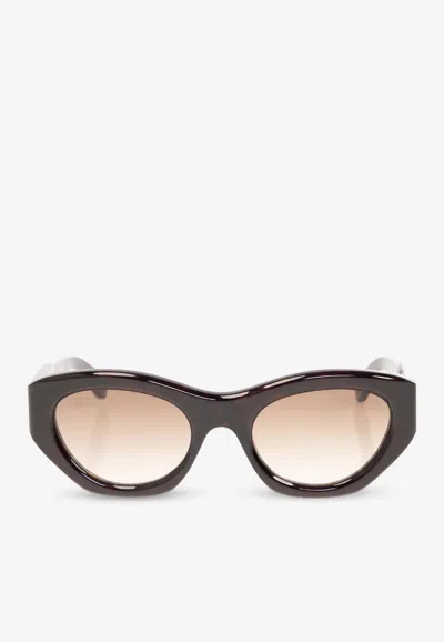 Chloé Gayia Oval Sunglasses In Brown