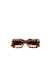 Chloé Gayia Rectangle-frame Sunglasses In Brown