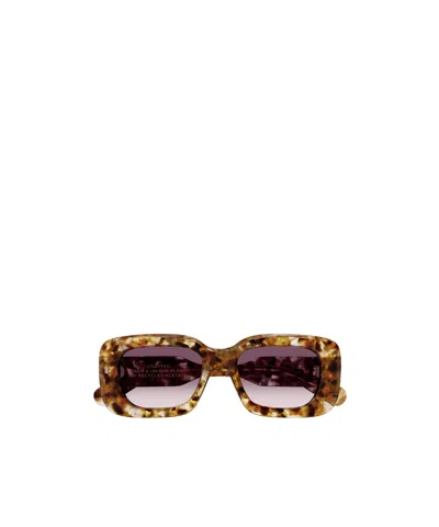 Chloé Gayia Rectangle-frame Sunglasses In Brown