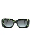 Chloé Gayia Square-frame Tortoiseshell Recycled-acetate Sunglasses In Grün