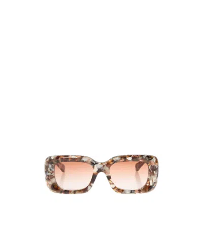 Chloé Gayia Rectangle-frame Sunglasses In Braun