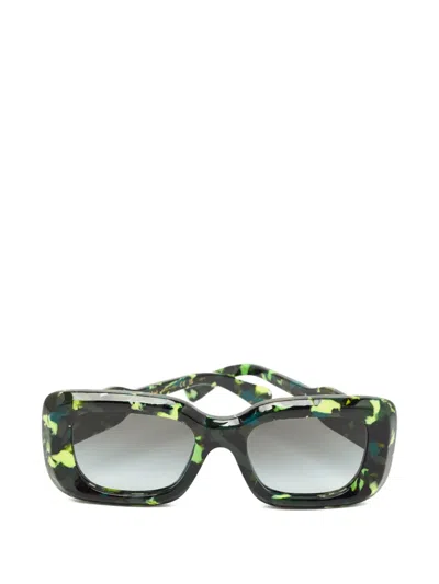 Pre-owned Chloé Gayia Square-frame Sunglasses In Green