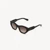 Chloé Gayia Sunglasses Brown Size Onesize Acetate In Brown