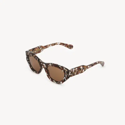 Chloé Gayia Sunglasses White Size Onesize 100% Acetate In Brown