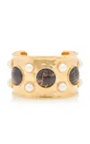 Chloé Gem-stoned Gold-tone Cuff Bracelet In Gold