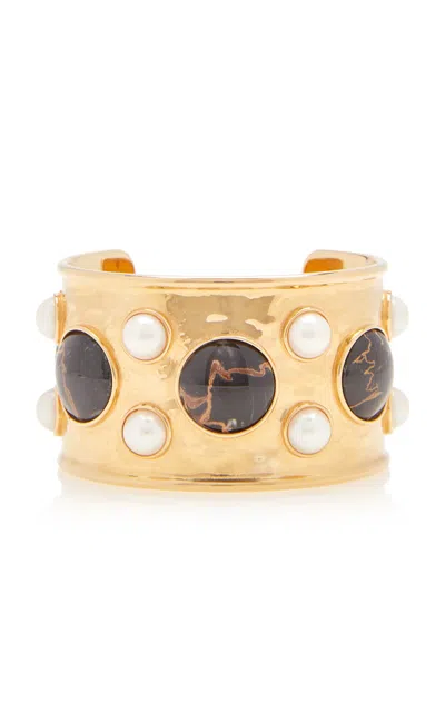 Chloé Gem-stoned Gold-tone Cuff Bracelet
