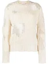 Chloé Distressed Knit Sweater In White