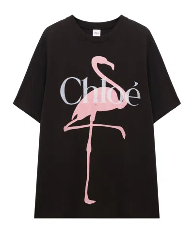 CHLOÉ CHLOÉ GENEROUS LOGO CREWNECK T-SHIRT