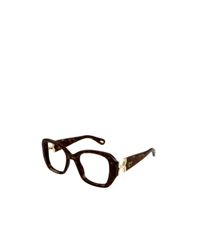 Chloé Geometric Frame Flat Mirror In Brown