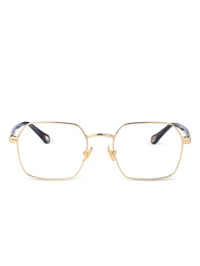 Chloé Brille Mit Geometrischem Gestell In Gold