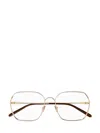 Chloé Metal Geometric-frame Glasses In Gold