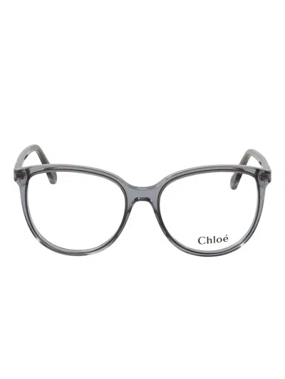 Chloé Geometric Frame Glasses In Gray
