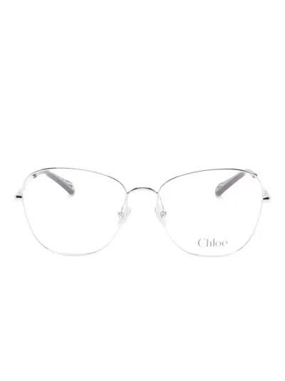 Chloé Geometric-frame Glasses In Silver