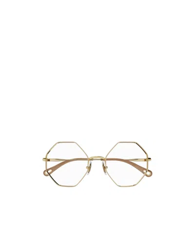 Chloé Geometric-frame Glasses In Nude