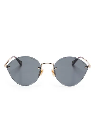 Chloé Geometric-frame Sunglasses In 金色
