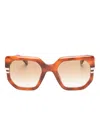Chloé Geometric-frame Sunglasses In Brown