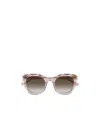 Chloé Geometric-frame Sunglasses In Dark Peach Color