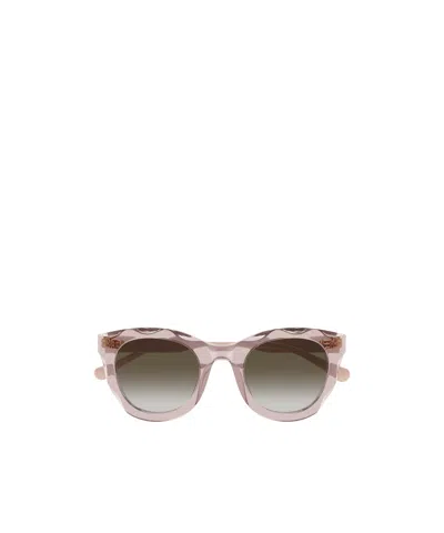 Chloé Geometric-frame Sunglasses In Dark Peach Color