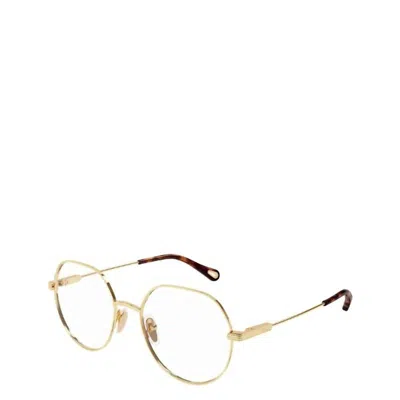 Chloé Geometric Metal Eyeglasses In Gold