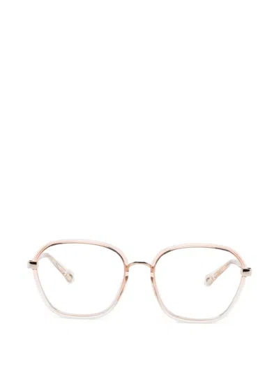 Chloé Geometric-frame Glasses In Pink