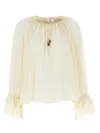 Chloé Cream White Loose Blouse With Drawstring