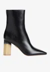 Chloé Bottines À Talon Georgia Femme Noir Taille 38 100% Cuir D'agneau In Black