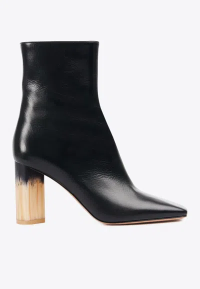 CHLOÉ GEORGIA 85 CALF LEATHER ANKLE BOOTS