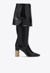 Chloé High Heel Knee-high Square Toe Boot In Black