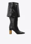 Chloé High Heel Knee-high Square Toe Boot In Black