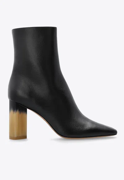 CHLOÉ GEORGIA 85 LEATHER ANKLE BOOTS