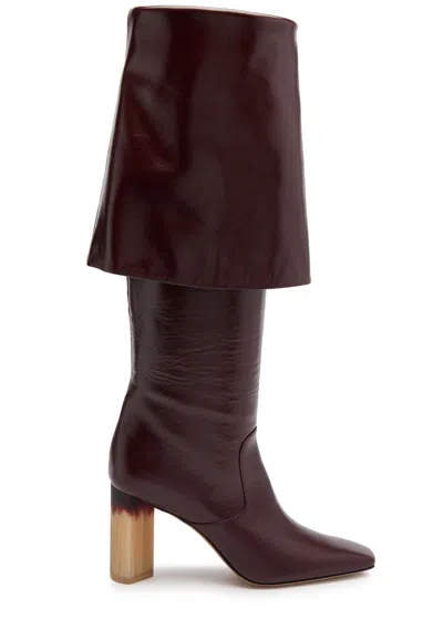 CHLOÉ CHLOE GEORGIA 90 GLOSSED LEATHER KNEE-HIGH BOOTS